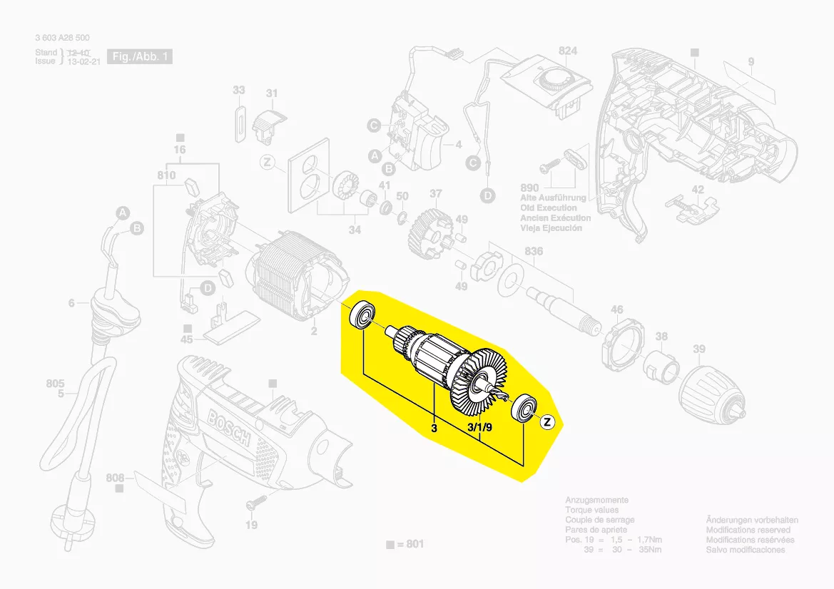 Induit réf. 2 609 003 195 BOSCH